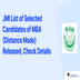 JMI List of Selected Candidates of MBA (Distance Mode) Released, Check Details
